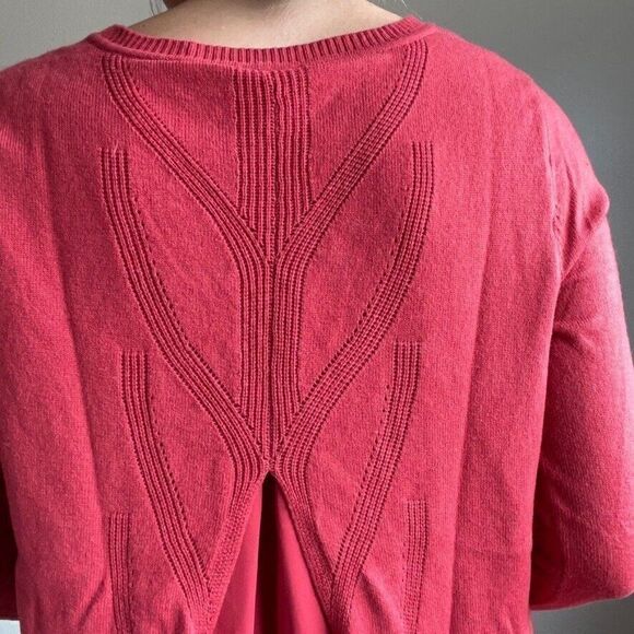 Soft Surroundings Coral Pink Wool Alpaca Blend Scoop Neck Sweater Sz M - Picture 7 of 7
